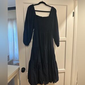 Madewell Navy Eyelet Maxi Dress